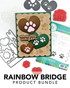 Graphic of Rainbow Bridge Bundle which includes stamps, sentiments, and dies for papercrafting.