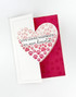Handmade greeting card with heart on it and pawprints with love leaves pawprints on our hearts sentiment on it.