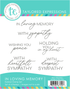 Graphic of In Loving Memory Stamp Set which includes sentiments for papercrafting.