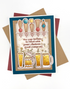 Handmade greeting card with beers on it and beer themed sentiment on it.
