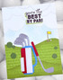 Handmade greeting card with golf clubs and you're the best by par sentiment on it.
