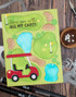 Handmade greeting card with golf cart on it and golf course with love you with all my cart sentiment on it.