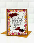 Handmade greeting card with stars on it and a graduation cap and so excited for you sentiment on it.