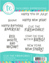 Graphic of Cue the Fireworks Stamp Set which includes sentiments on it for papercrafting.