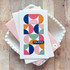 Handmade greeting card with circles on it and you rock sentiment on it.