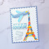 Handmade greeting card with airplane on it and let's go on an adventure sentiment on it.
