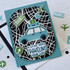 Handmade greeting card with car on it and map with a little note traveling your way sentiment on it.