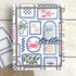Handmade greeting card with summer beach themed items on it and hello sentiment on it.