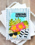 Handmade greeting card with beach themed items on it and life is better in flip flops sentiment on it.