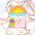 Handmade greeting card of beach themed items and hello sunshine sentiment on it.