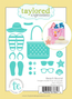 Graphic of Beach Bound Die Set which includes beach items for papercrafting.