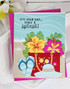 Handmade greeting card with beach themed items on it and it's your day... Make a splash sentiment on it.