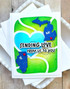 Handmade greeting card of Illinois and Michigan with sending love from us to you sentiment on it.