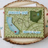 Handmade greeting card with California and Ohio on it and sending love from us to you sentiment on it.
