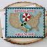 Handmade greeting card with California on it and birthday wishes across the miles sentiment on it.