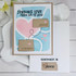 Handmade greeting card with states on it and sending love from me to you sentiment on it.