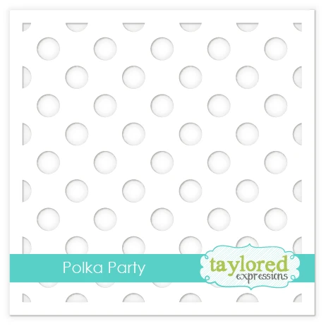 Graphic of Polka Party Stencil which creates dots for papercrating.