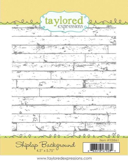 Full-coverage shiplap pattern red rubber background stamp for cardmaking.