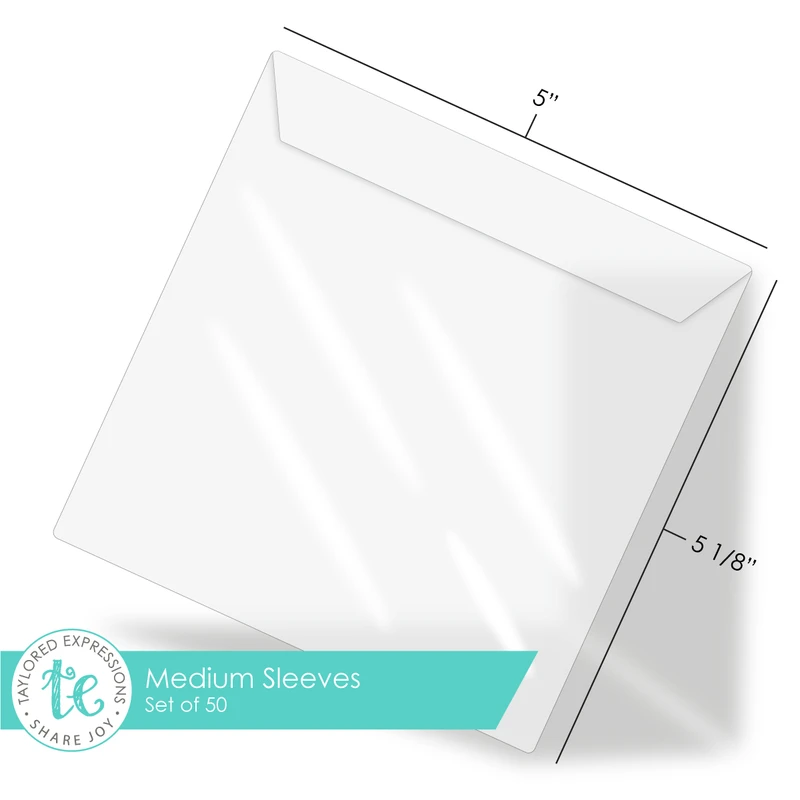 Image of Storage Sleeves - Medium which include dimensions 5x5 1/8.
