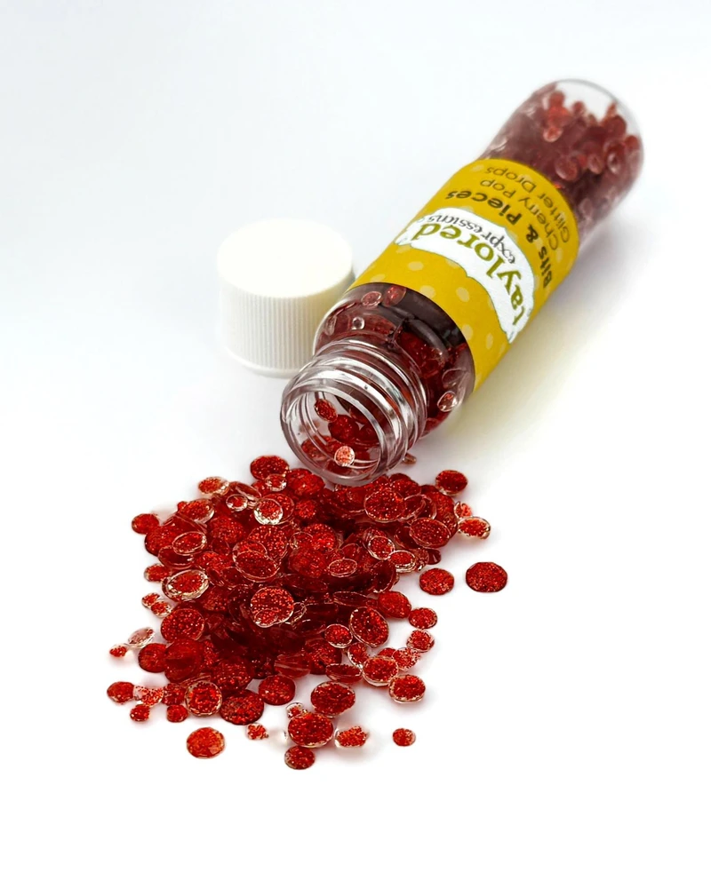 Image of Bits & Pieces Cherry Pop Glitter Drops.