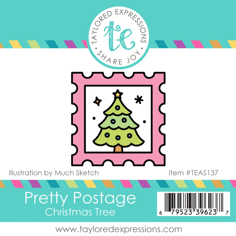 Pretty Postage Stamp - Christmas Tree