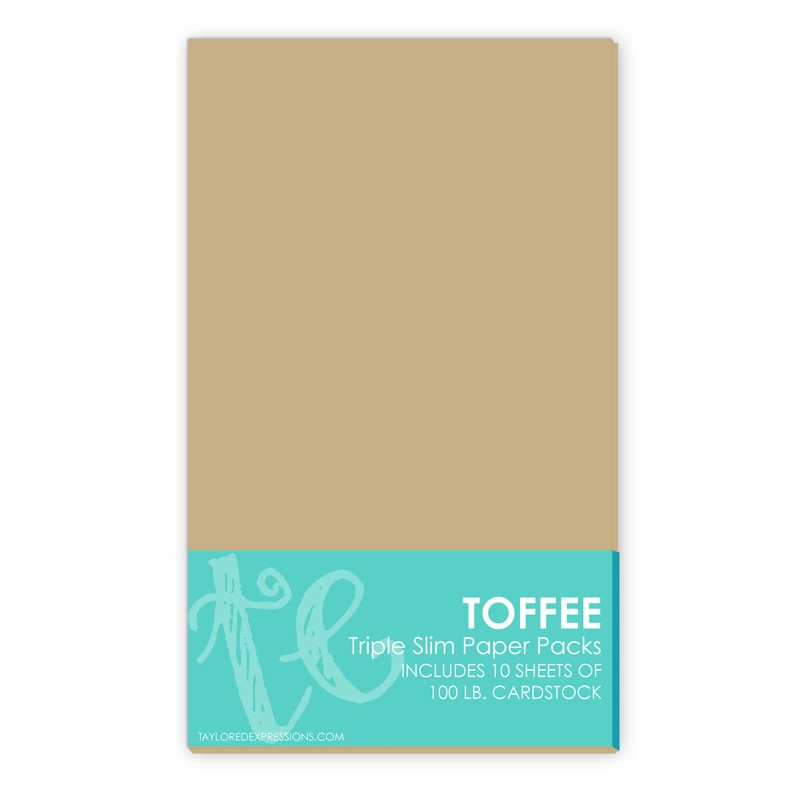 Graphic of Triple Slim Paper Pack - Toffee which is a brown cardstock.