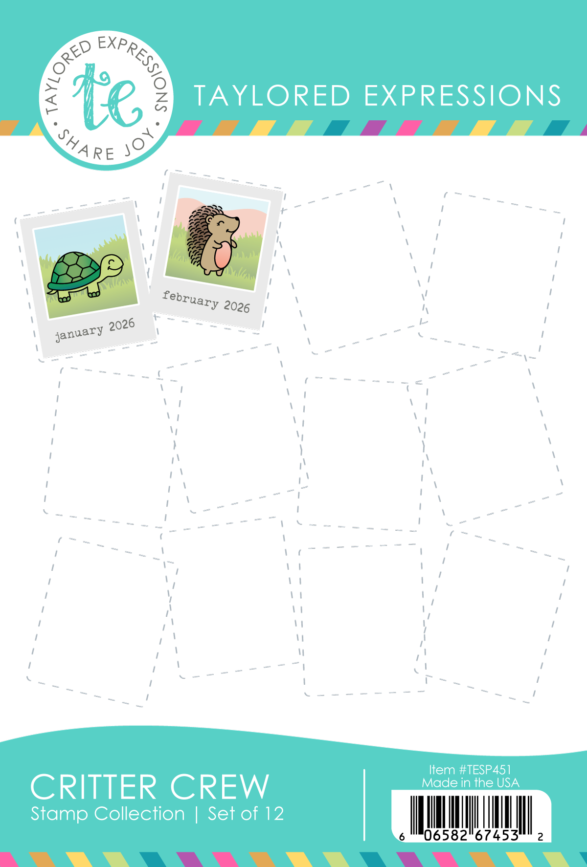 A Year In Bloom Stamp Panel with first seven month flowers shown.