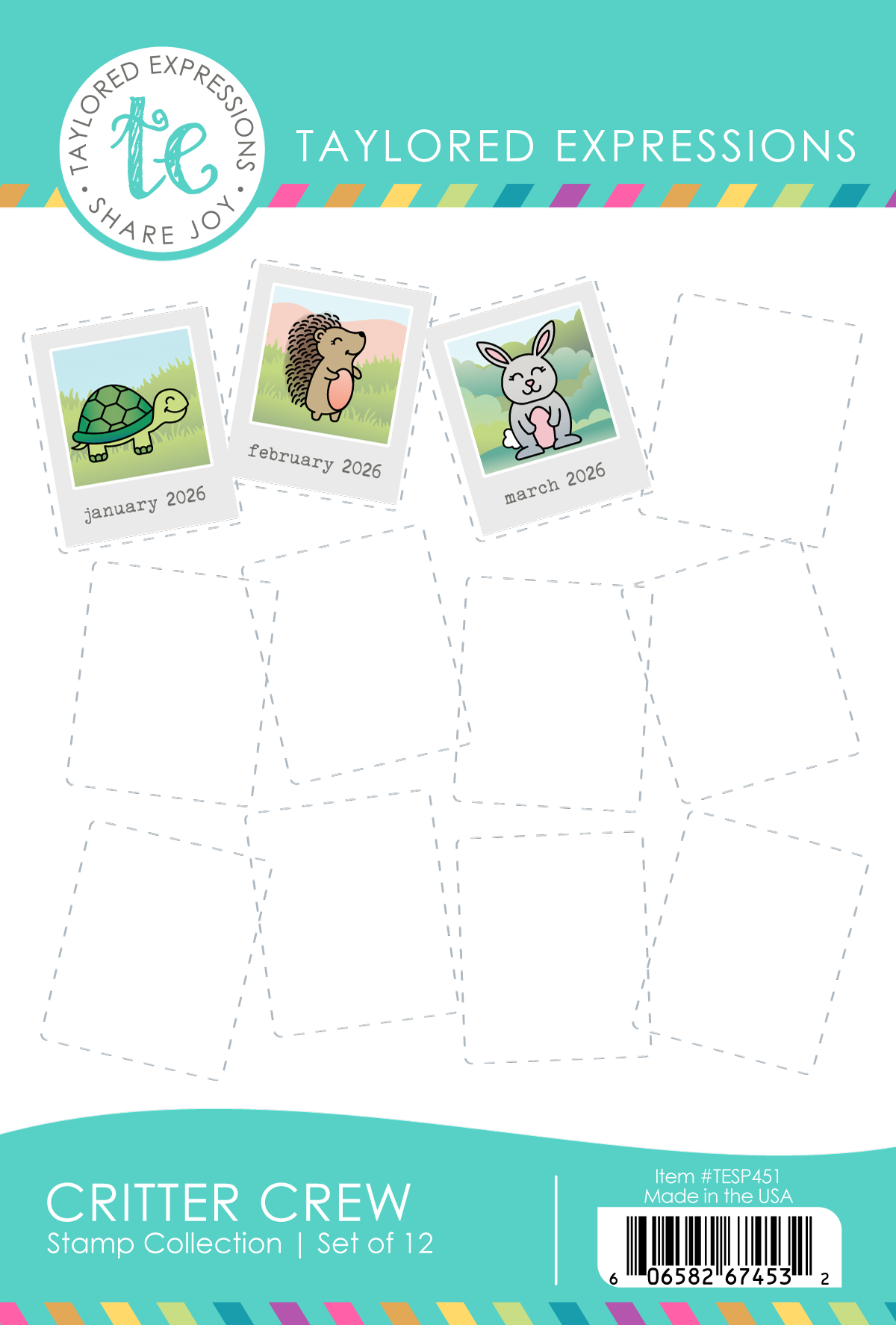 A Year In Bloom Stamp Panel with first seven month flowers shown.