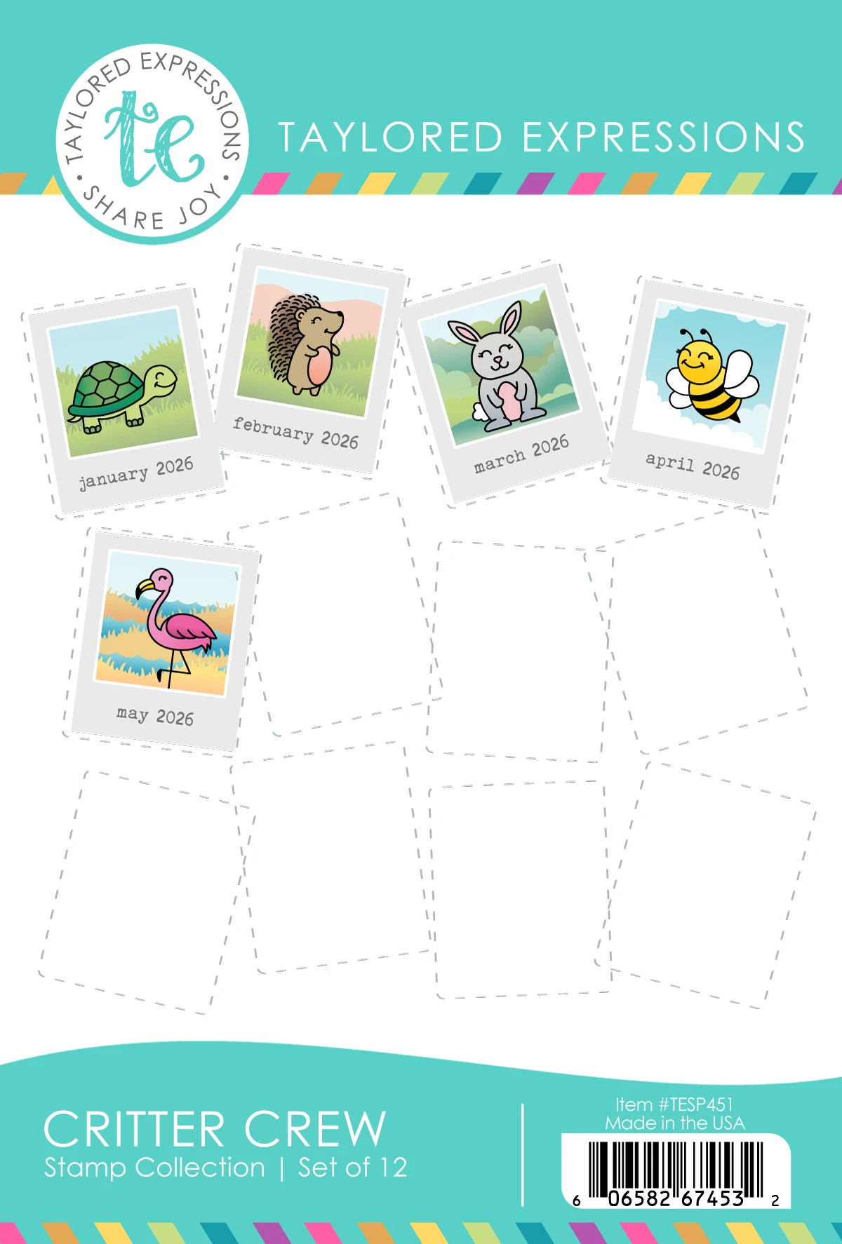 A Year In Bloom Stamp Panel with first seven month flowers shown.
