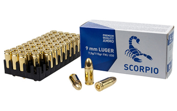Scorpio Ammo 9mm 115gr Fmj 50/1000