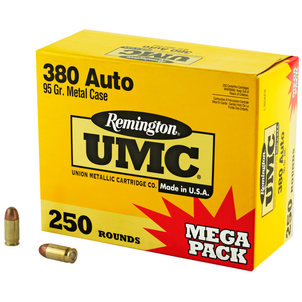 Rem Umc Mp 380acp 95gr Fmj 250 Rounds