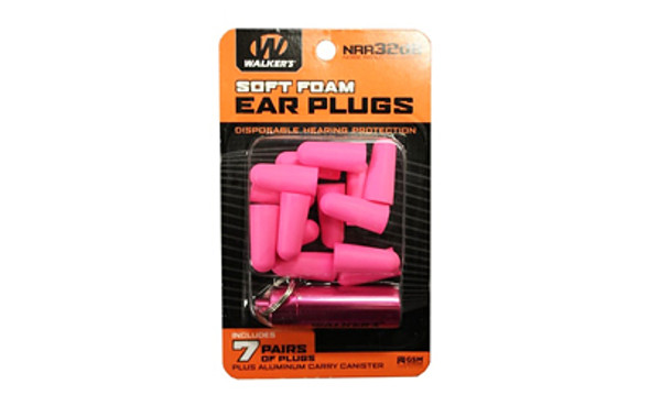 Walker's 7pk Pnk Foam Plug W/case