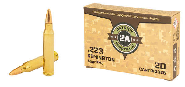 Patriot Sports .223 Remington 55gr FMJ 500 Rounds