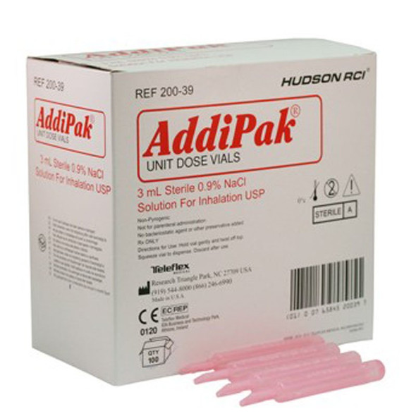 Hudson RCI Addipak Unit Dose Solutions, 3ml, 0.9% Saline, 1000/Cs (#200-39)