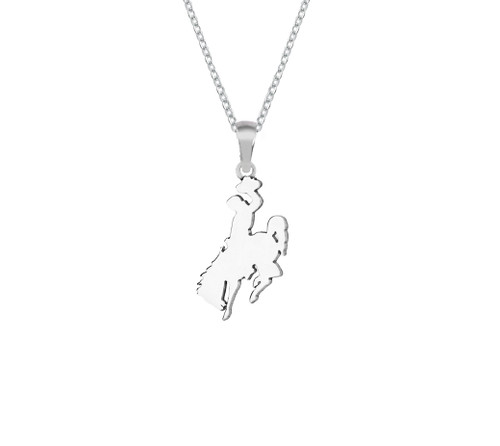 This handmade sterling silver Wyoming Bucking Bronco Pendant is from our local Teton Jewelry Collection. Exclusively made for and sold at A Touch of Class.