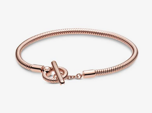 Pandora Moments T-Bar Snake Chain Bracelet Rose  from A Touch of Class in Jackson Hole, Wyoming