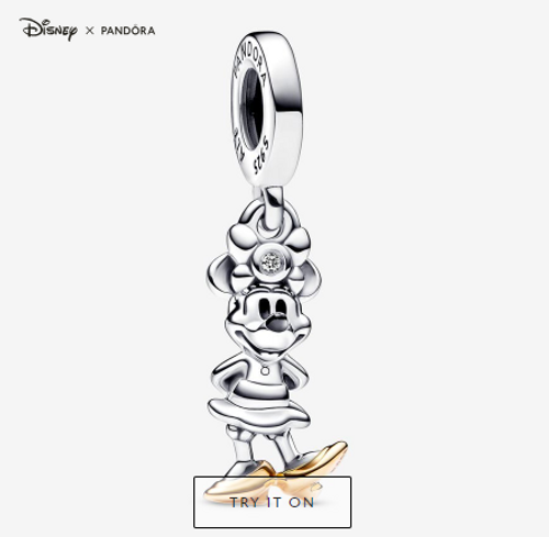 Disney 100th Anniversary Minnie Mouse 0.009 ct tw Lab-created Diamond Dangle Charm