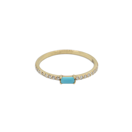 14K YG Turquoise Band-5