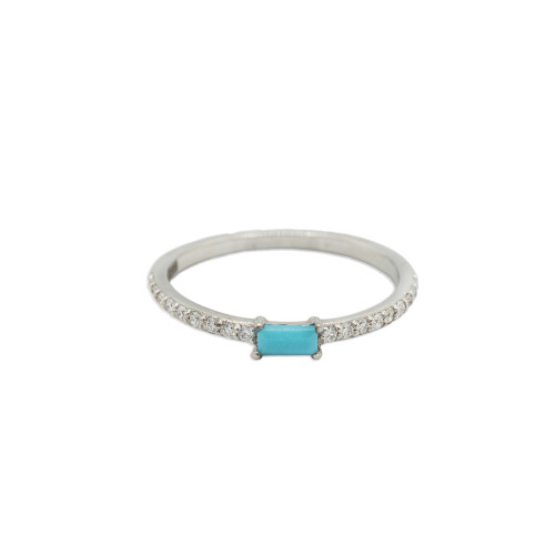 14K WG Turquoise Band