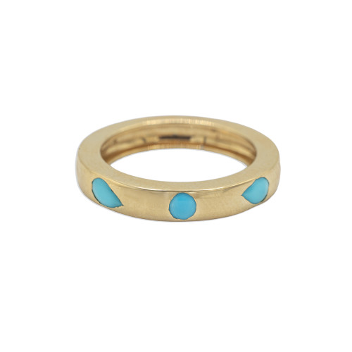 14K YG Turquoise Band Ring