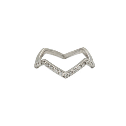 14K WG Zig Zag Stacking Ring