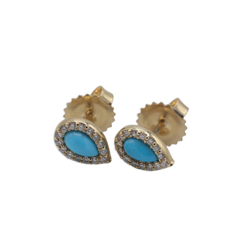 14K YG Turquoise Stud Earrings 14K YG Turquoise Stud Earrings