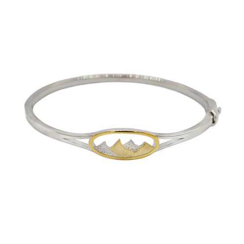 Mountain Oval Gold Brush Bangle Mountain Oval Gold Brush Bangle