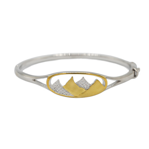 Mountain Oval Large Gold Bangle Mountain Oval Large Gold Bangle