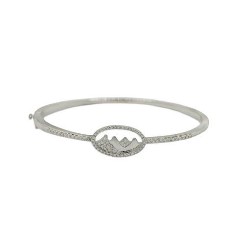 14K WG Oval Mountain Bangle 14K WG Oval Mountain Bangle