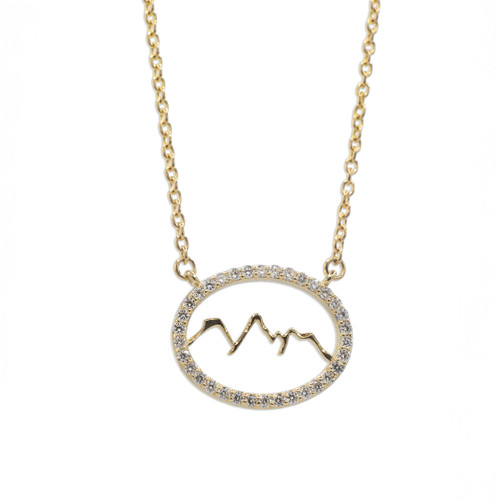 14K YG Small Oval Teton Outline Necklace 14K YG Small Oval Teton Outline Necklace