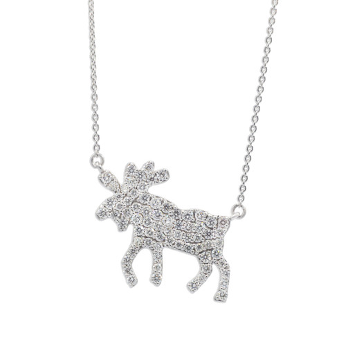 14K WG Moose Necklace