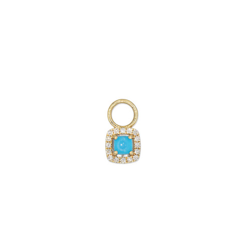 14K YG Diamond Turquoise Pendant