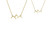 This handmade Grand Teton Mountain Range outline necklace in 14k yellow gold with a 1mm 18" chain is from the locally made Teton Jewelry Collection. Exclusively made for and sold at A Touch of Class. Size comparison.