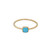 14K YG Square Turquoise Ring
